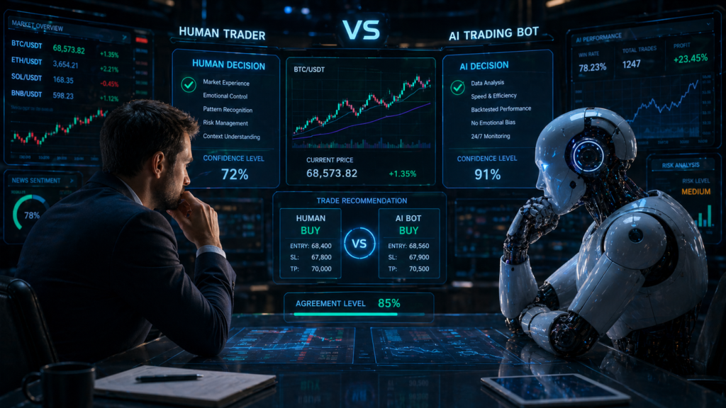 Human vs AI comparing charts